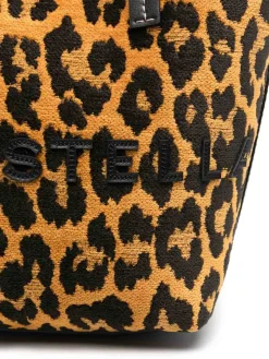 Borsa a secchio leopardo-jacquard