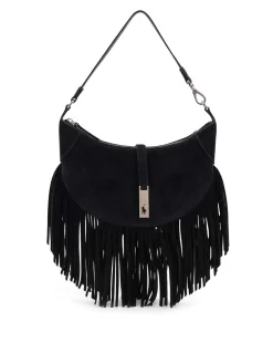 Borsa A Spalla In Suede Con Frange