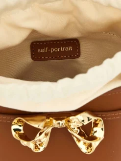 Borsa a tracolla a tracota in pelle marrone