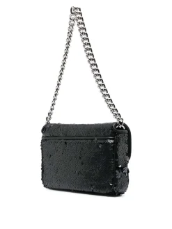 Borsa a tracolla con decorazione a paillettes