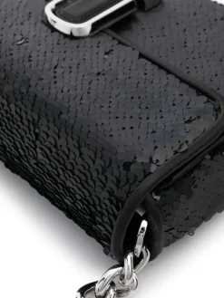Borsa a tracolla con decorazione a paillettes