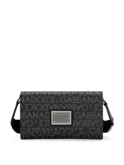 Borsa a tracolla con logo all-over
