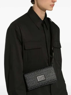Borsa a tracolla con logo all-over