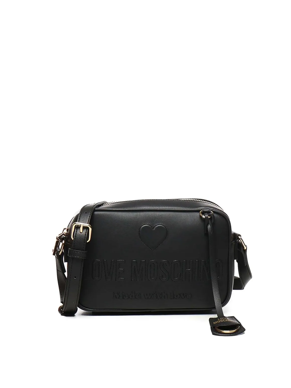 Borsa a tracolla con logo in rilievo