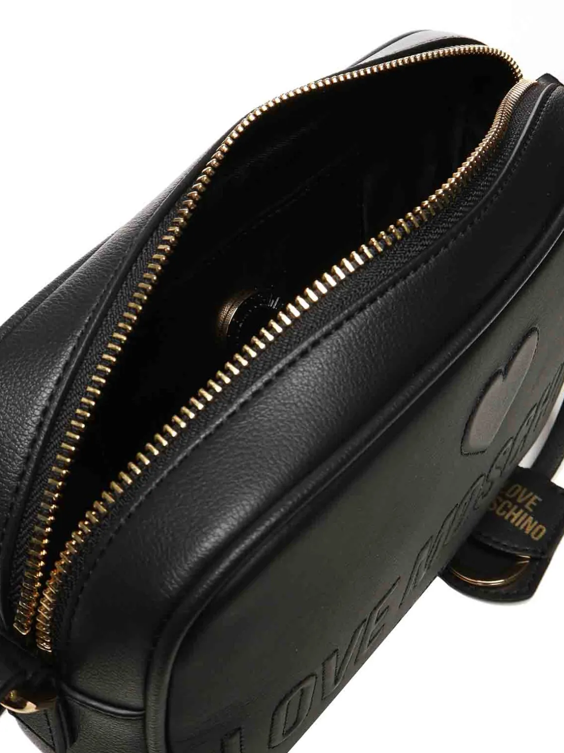 Borsa a tracolla con logo in rilievo