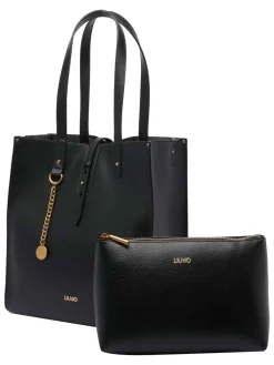 Borsa a tracolla del logo nero