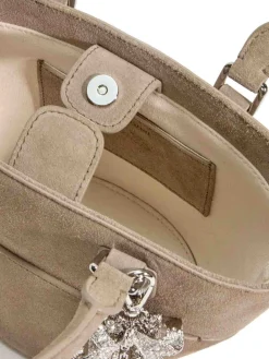 Borsa A Tracolla In Suede Con Charms