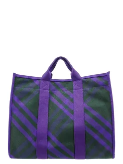 Borsa a tracolla in tela con motivo check