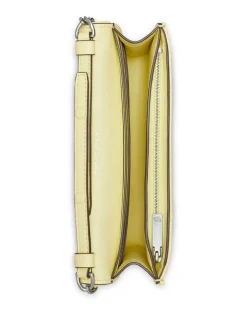 Borsa a traversa in pelle in giallo pastello