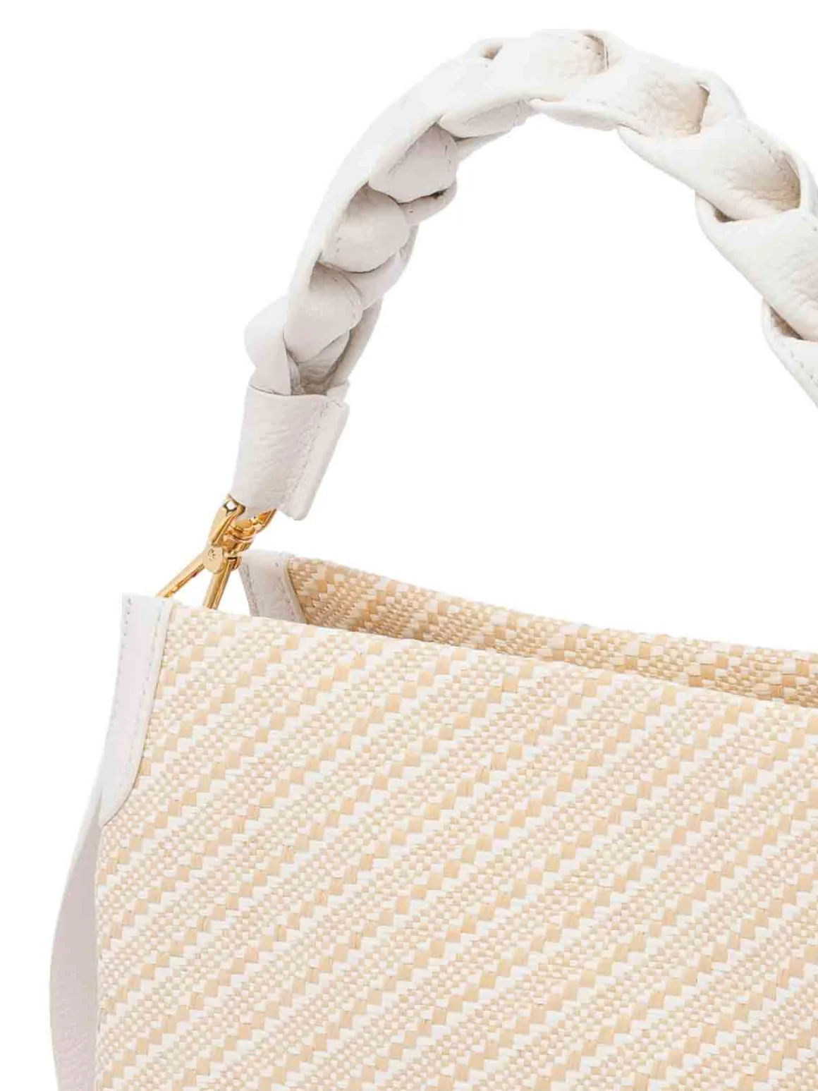 Borsa di paglia Bicolor bianca