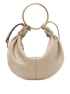 Borsa hobo con bracciale in pelle granato
