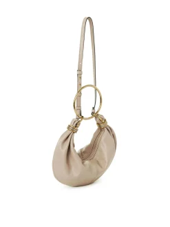 Borsa hobo con bracciale in pelle granato