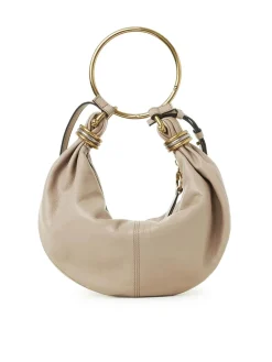 Borsa hobo con bracciale in pelle granato
