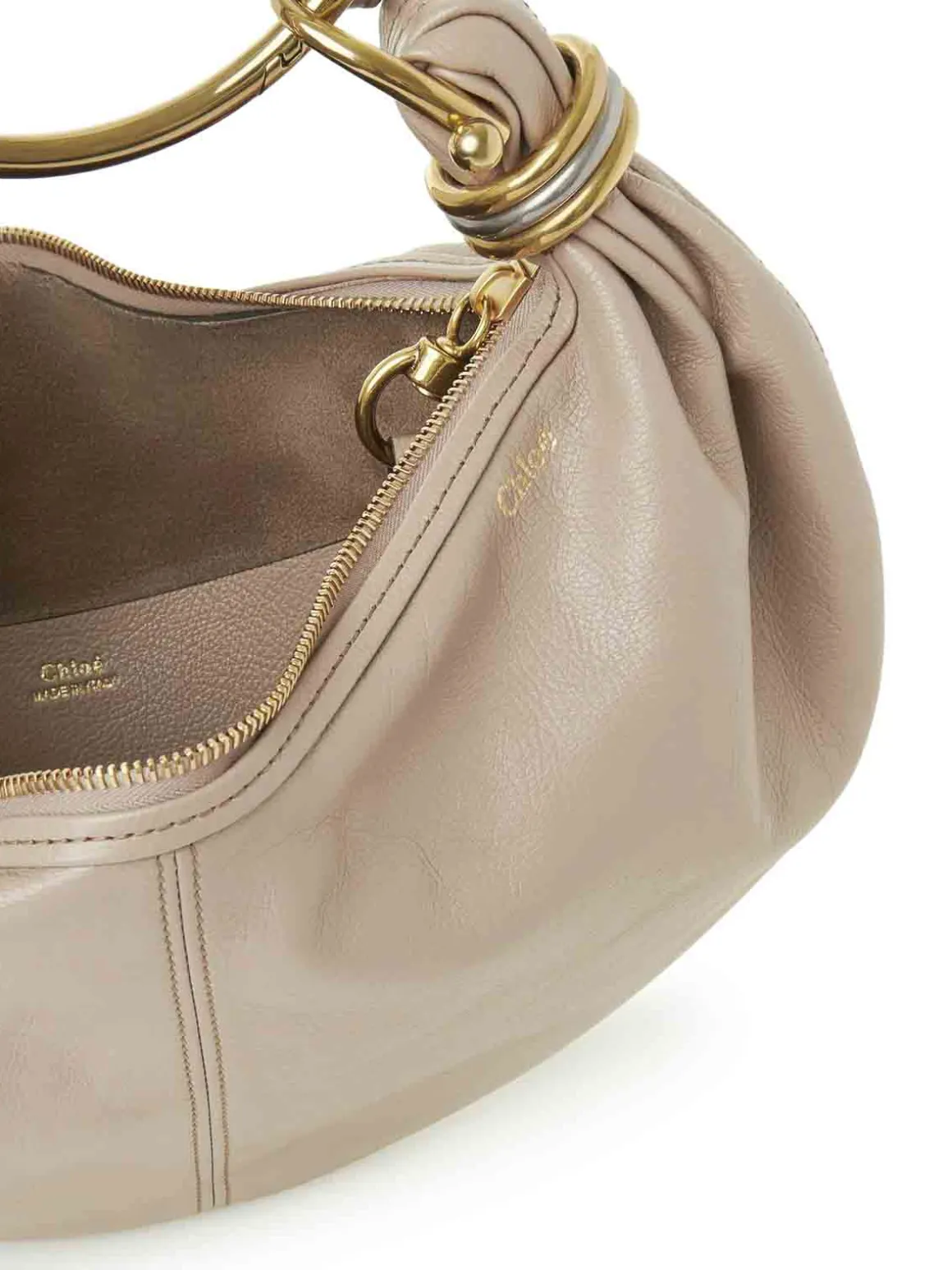 Borsa hobo con bracciale in pelle granato