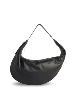Borsa Hobo medio punto in pelle nera