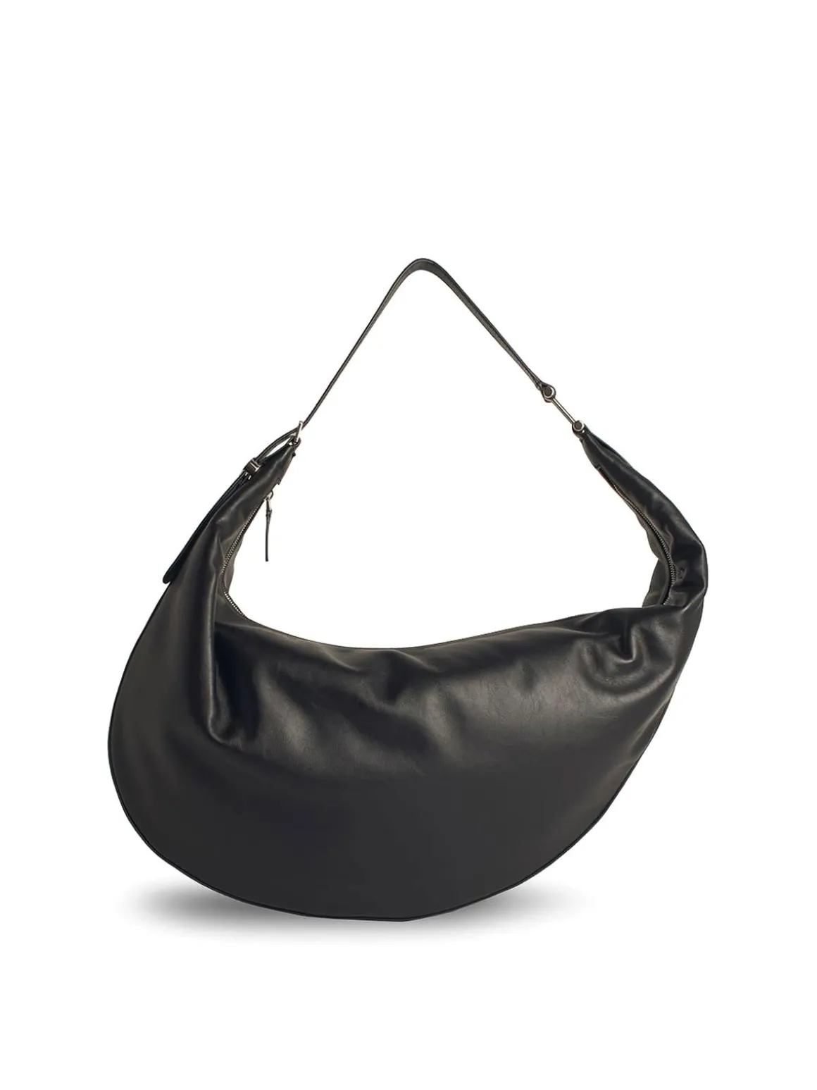 Borsa Hobo medio punto in pelle nera