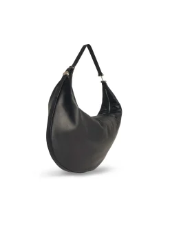 Borsa Hobo medio punto in pelle nera