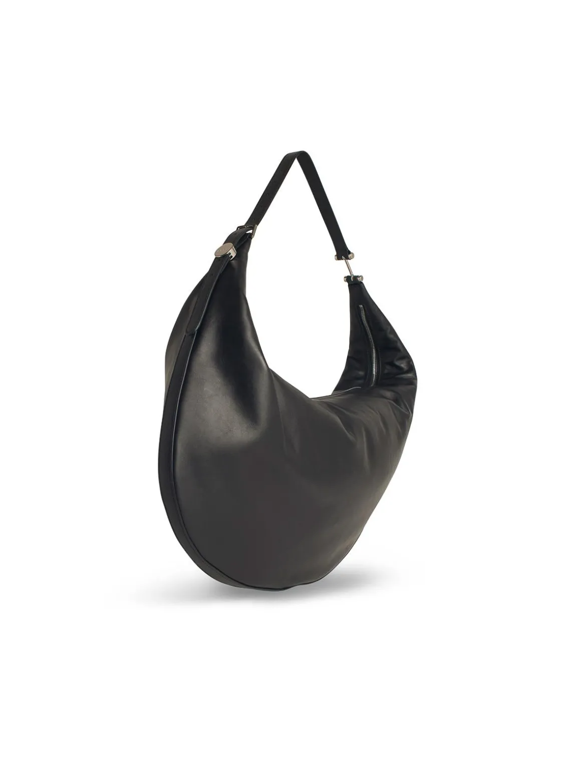 Borsa Hobo medio punto in pelle nera