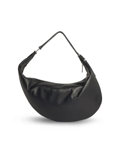 Borsa Hobo medio punto in pelle nera