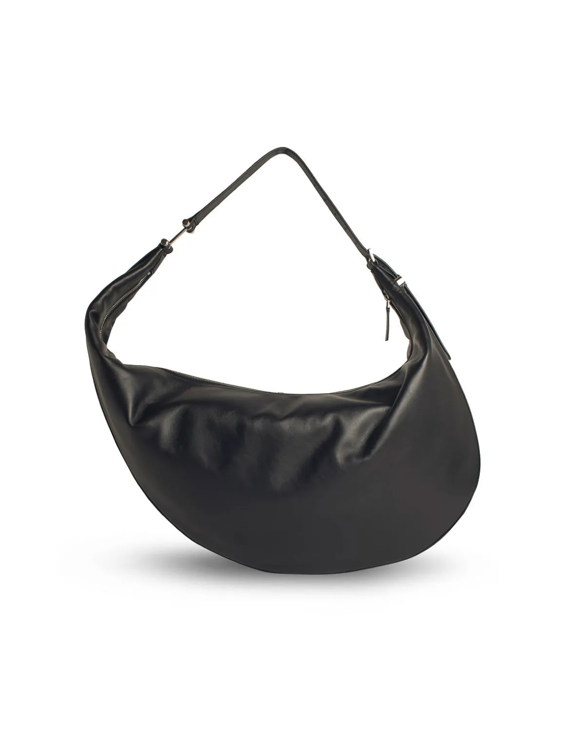 Borsa Hobo medio punto in pelle nera