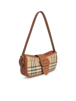 Borsa in pelle beige con imbracatura