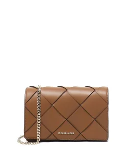 Borsa in pelle in pelle intrecciata a getto