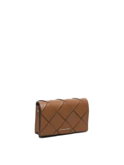 Borsa in pelle in pelle intrecciata a getto