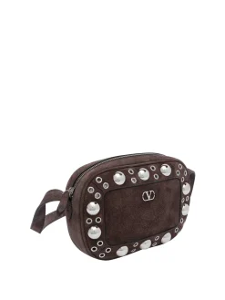 Borsa in pelle scamosciata marrone