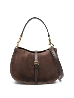 Borsa in pelle scamosciata marrone