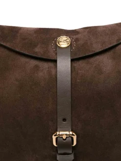 Borsa in pelle scamosciata marrone