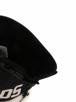 Borsa nera con inserto in eco-pelliccia