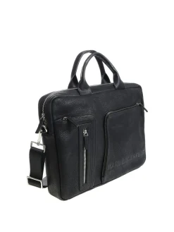 Borsa nera con logo 3D