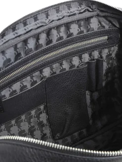Borsa nera con logo 3D