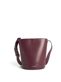 Borsa per secchio in pelle bordeaux