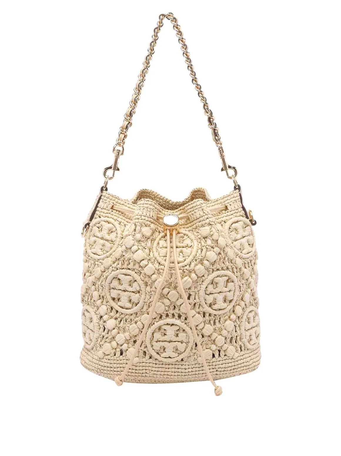 Borsa per secchio T-monogramma naturale