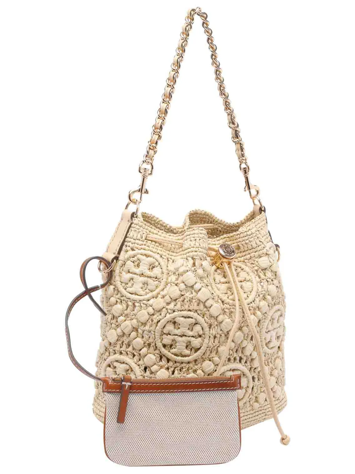 Borsa per secchio T-monogramma naturale
