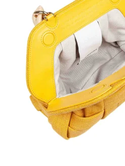 Borsa Pochette In Canvas Colore Giallo Ocra