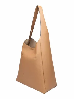 Borsa romy hobo in pelle di colore tiramisu