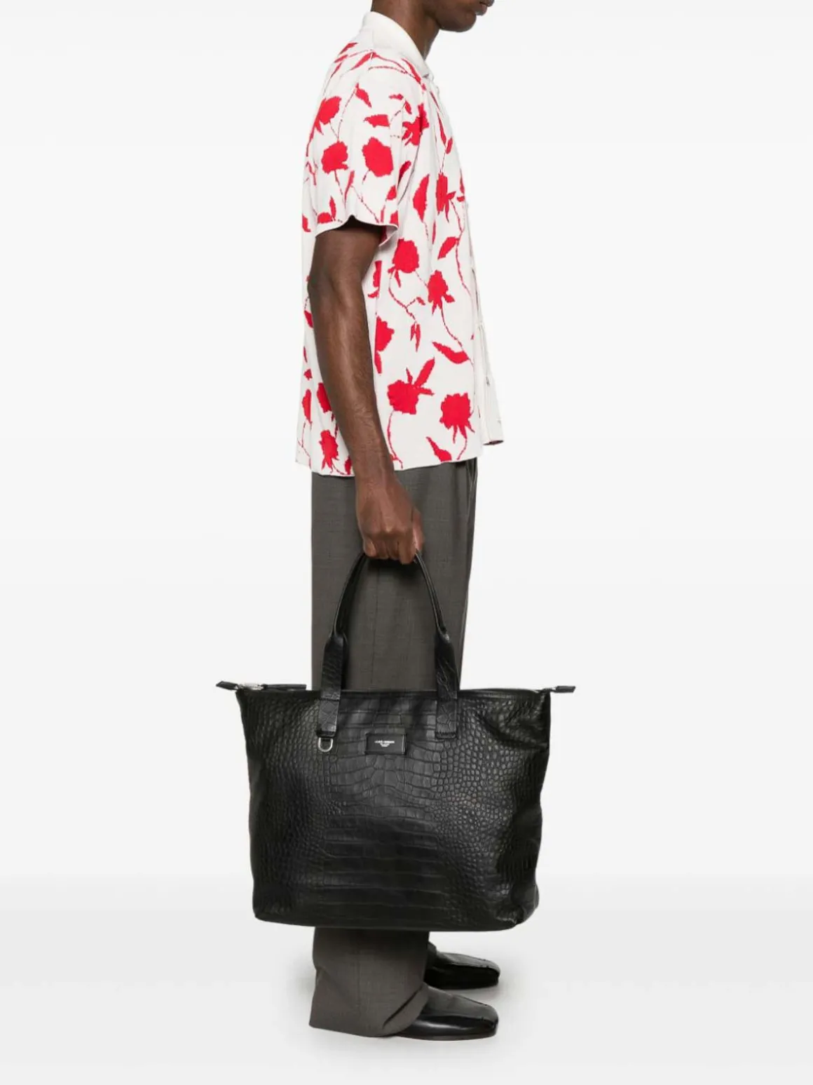 Borsa Tote Con Effetto Coccodrillo