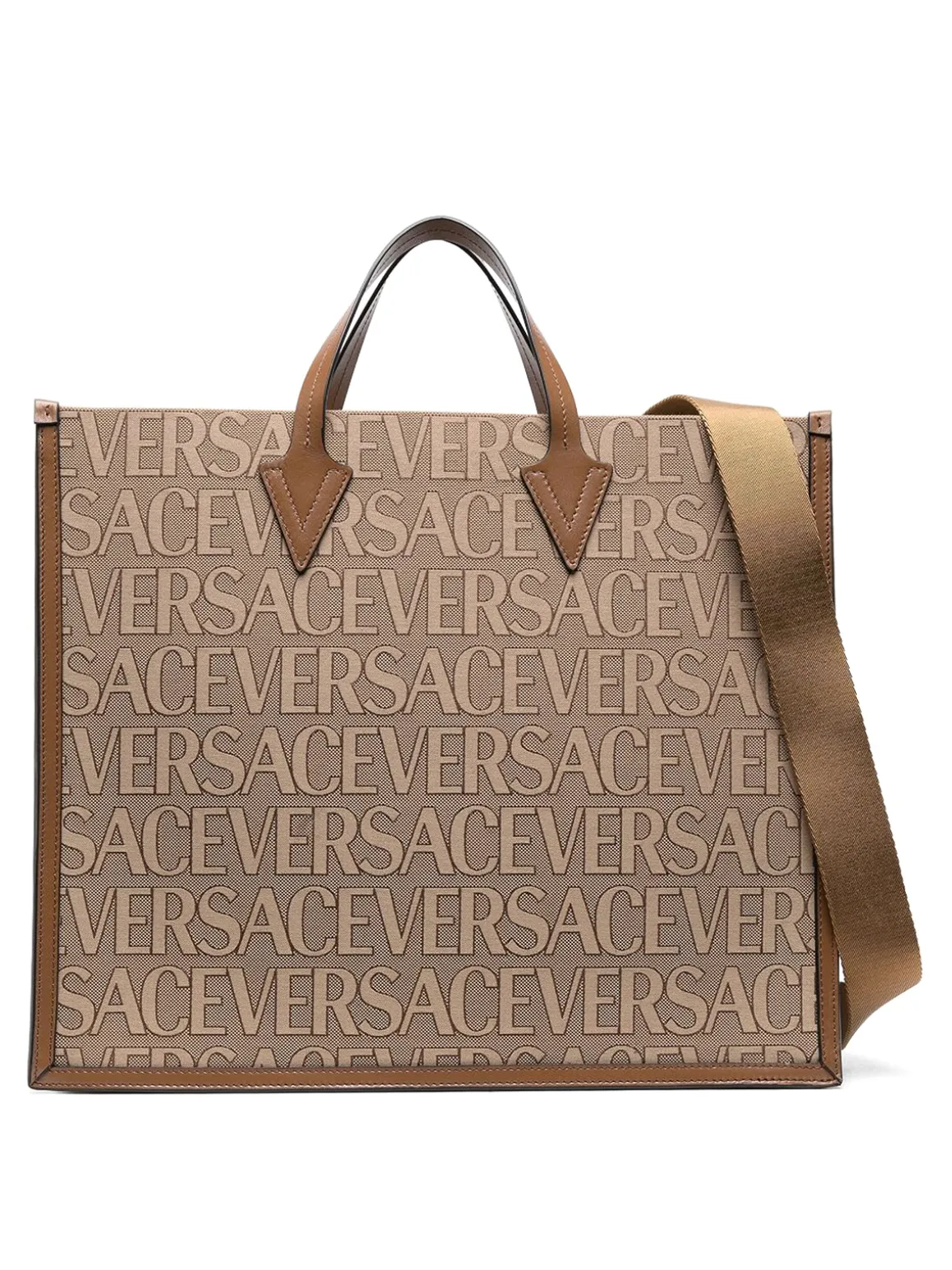 Borsa tote grande con logo all over
