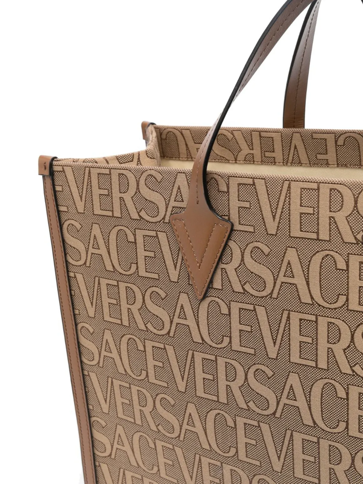 Borsa tote grande con logo all over
