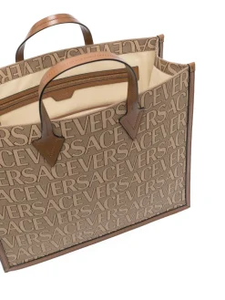 Borsa tote grande con logo all over