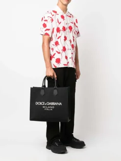 Borsa tote in nylon logato