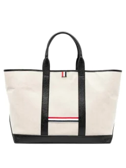 Borsa tote media con righe RWB