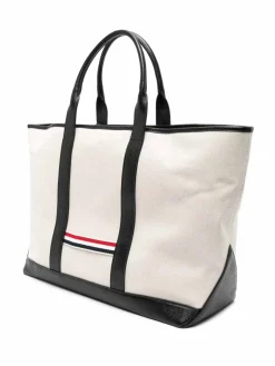 Borsa tote media con righe RWB