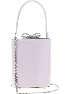 Borsetta mini con fiocco in pelle lilla