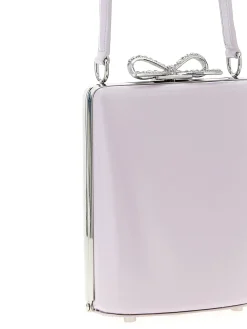 Borsetta mini con fiocco in pelle lilla