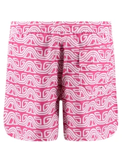 Boxer mare in nylon con logo all over