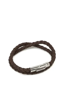 Bracciale doppio giro in pelle marrone