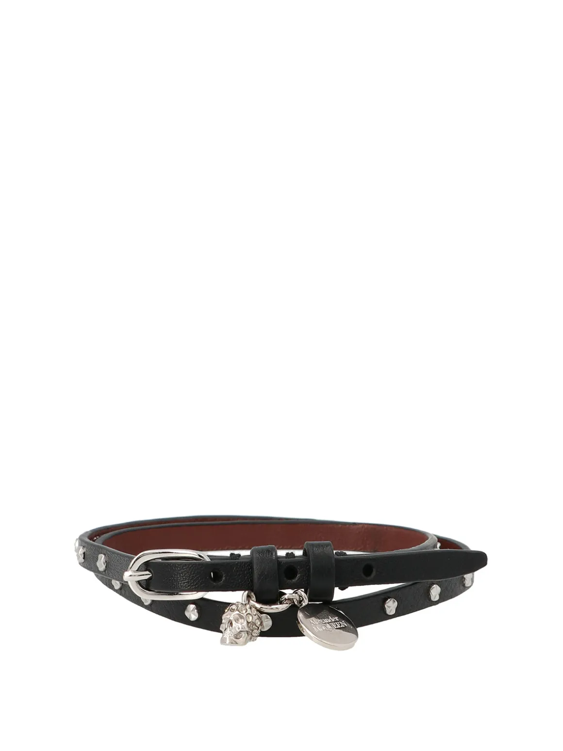 Bracciale in pelle con borchie
